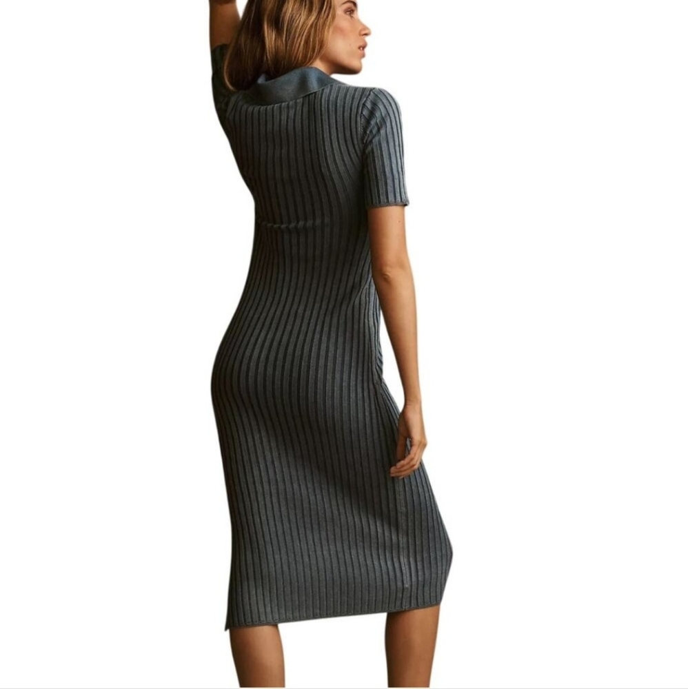 Anthropologie Daily Practice Moris Polo Ribbed Knit Midi Dress – XS NWOT - Picture 7 of 9